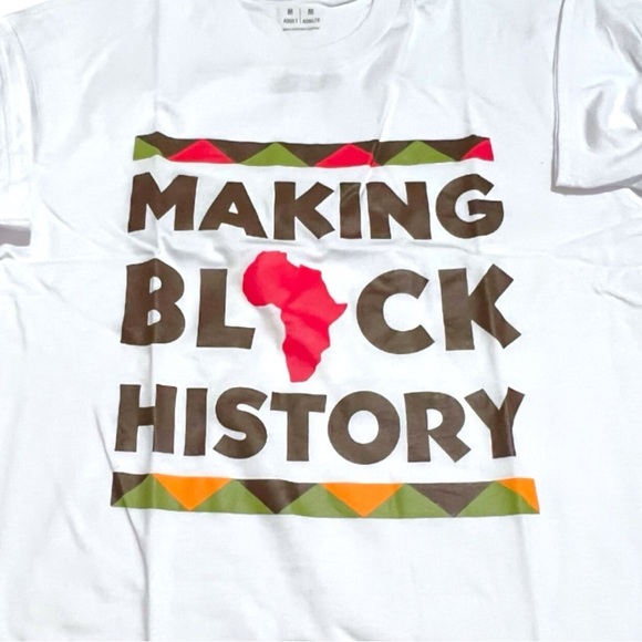Adult Medium Making Black History African Continent White Tshirt NWT - Picture 1 of 4